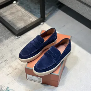 海军米色麂皮便士乐福鞋