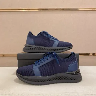 Tênis Navy Black com upper de knit e gola canelada