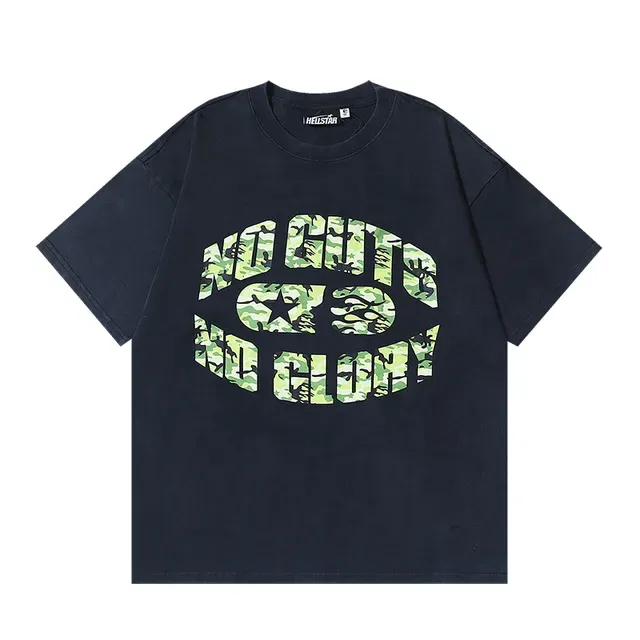 Navy Camouflage Graphic Arch Print Oversized T-Shirt 2