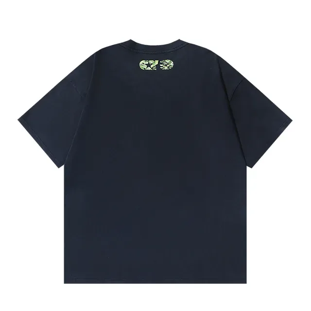Navy Camouflage Graphic Arch Print Oversized T-Shirt 3