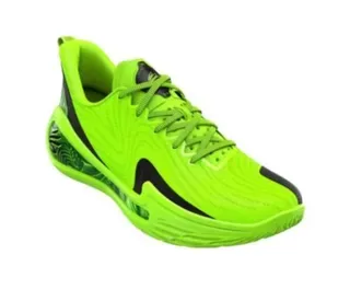 Neon Lime Green and Black Athletic Performance Sneaker 2