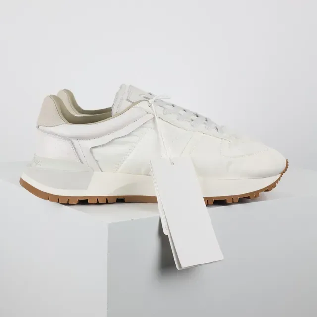 Off-White Cream and Beige Layered Upper Lifestyle Sneakers 3
