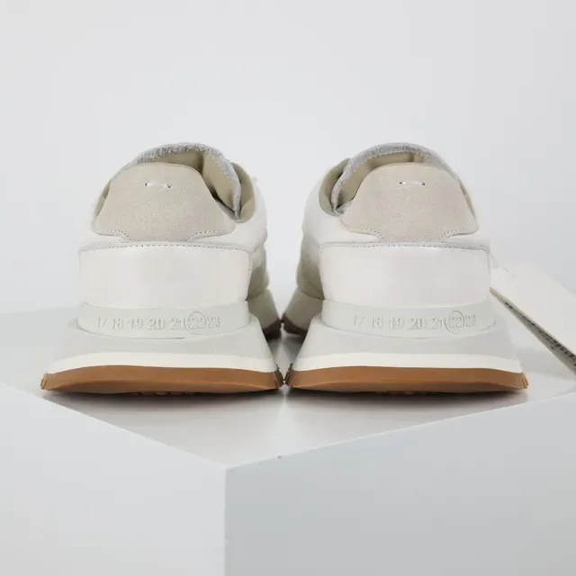 Off-White Cream and Beige Layered Upper Lifestyle Sneakers 8