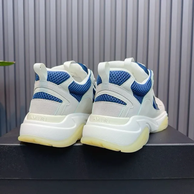 Off-White Cream and Navy Blue Chunky Sneaker 3
