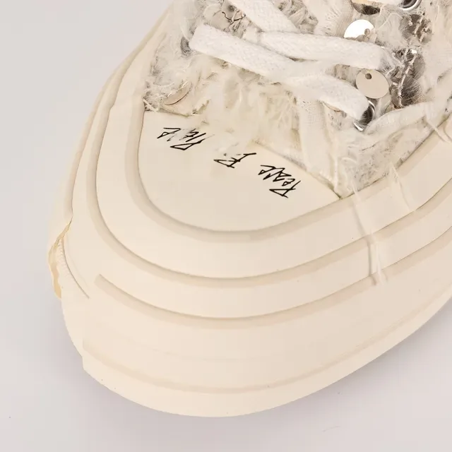 Off-White Frayed Textile Backless Platform Slip-On Casual Shoes 5