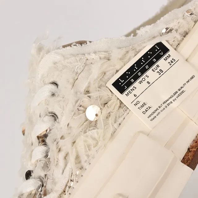 Off-White Frayed Textile Backless Platform Slip-On Casual Shoes 6
