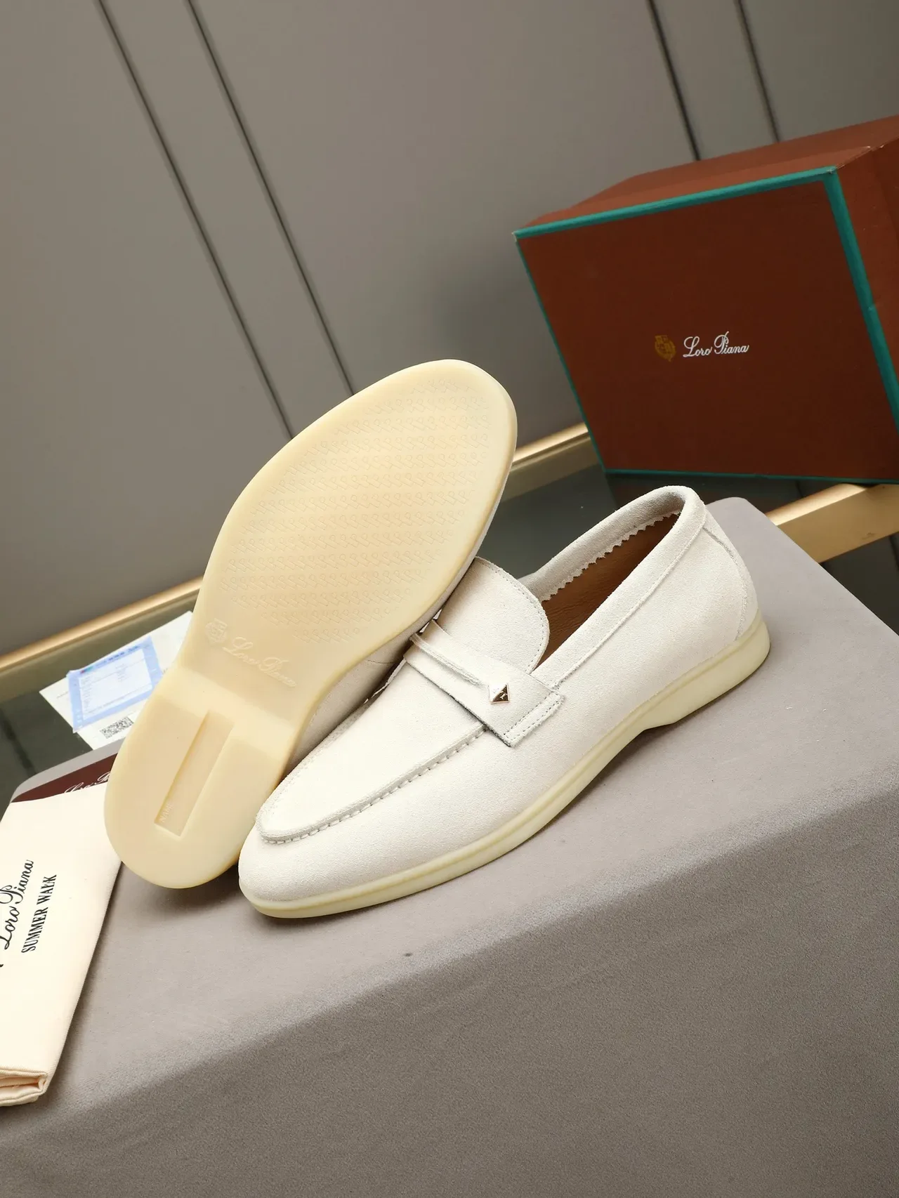 Off-White Suede Saddle Strap Loafer 4