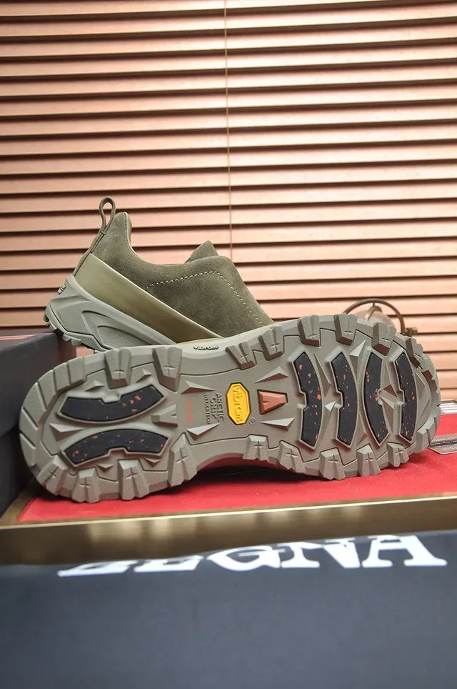 Olive and Beige Laceless Suede Slip-On Lifestyle Sneaker 3
