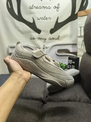 Olive Gray Laceless Strap Sneakers 15