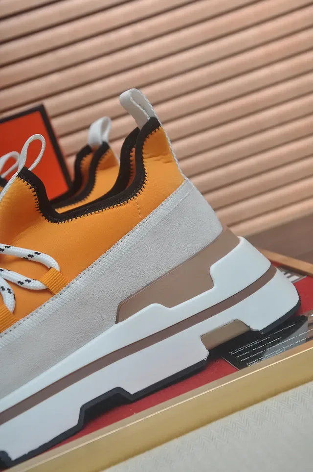Orange and Beige Layered Midsole Lifestyle Sneaker 2