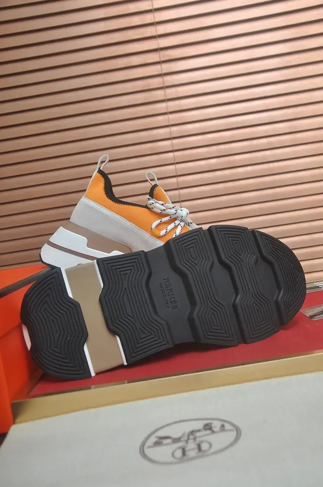 Orange and Beige Layered Midsole Lifestyle Sneaker 3