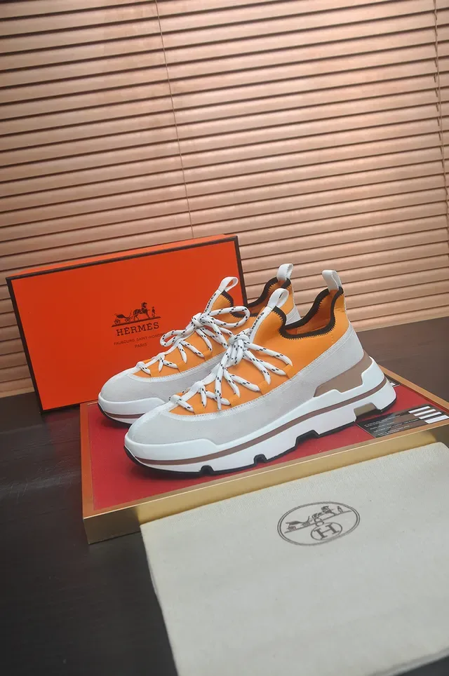 Orange and Beige Layered Midsole Lifestyle Sneaker 4