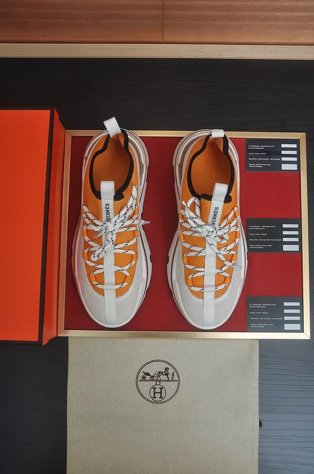 Orange and Beige Layered Midsole Lifestyle Sneaker 5