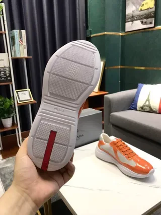 Orange and Gray Patent Mesh Sneakers 3