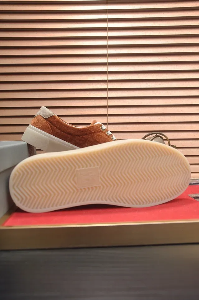 Orange Beige Low-Top Suede Upper Sneakers 7