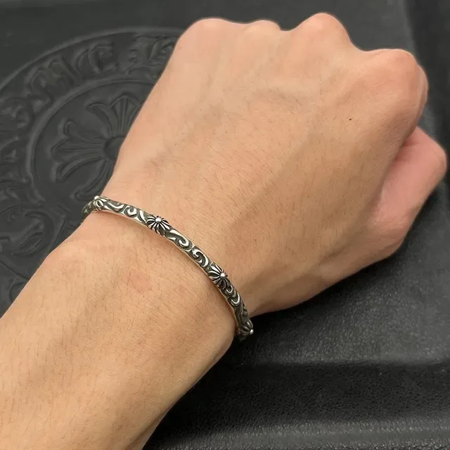 Ornate Floral Scrollwork Antiqued Silver Open Cuff Bracelet 2