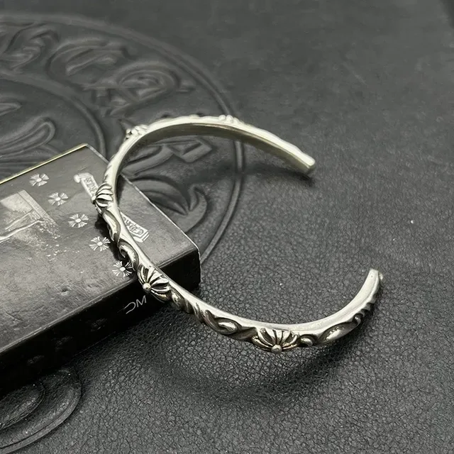 Ornate Floral Scrollwork Antiqued Silver Open Cuff Bracelet 5
