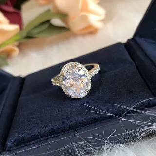 Oval Halo Pave Band Ring