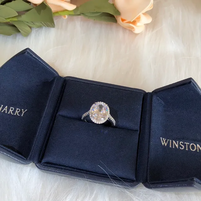 Oval Halo Pave Band Ring 2