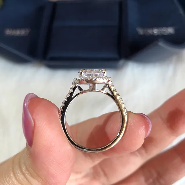 Oval Halo Pave Band Ring 5