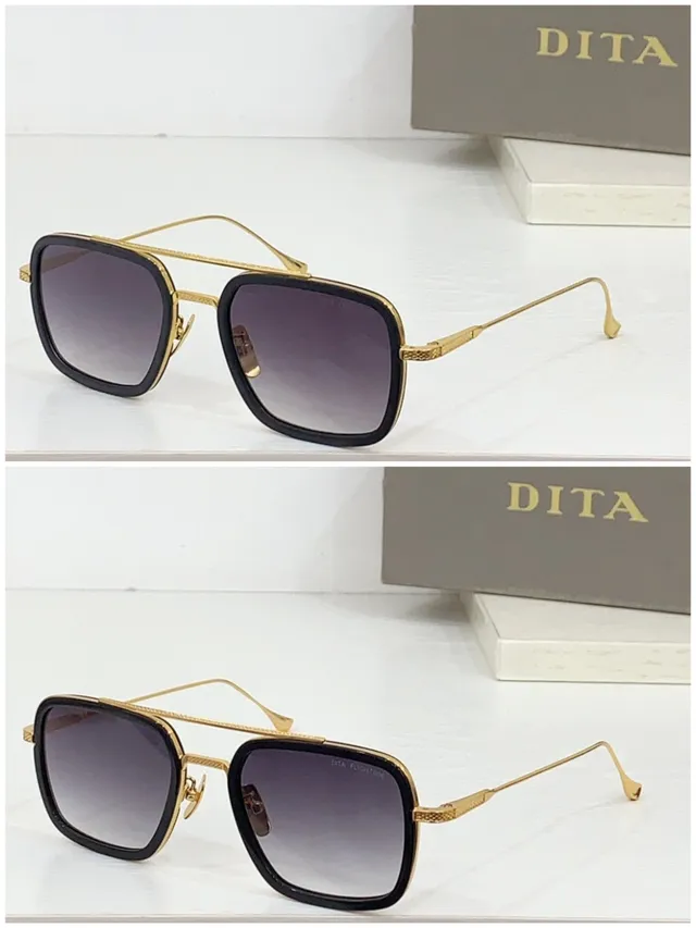 Oversized Rectangular Gold-Tone Metal Arm Sunglasses 5