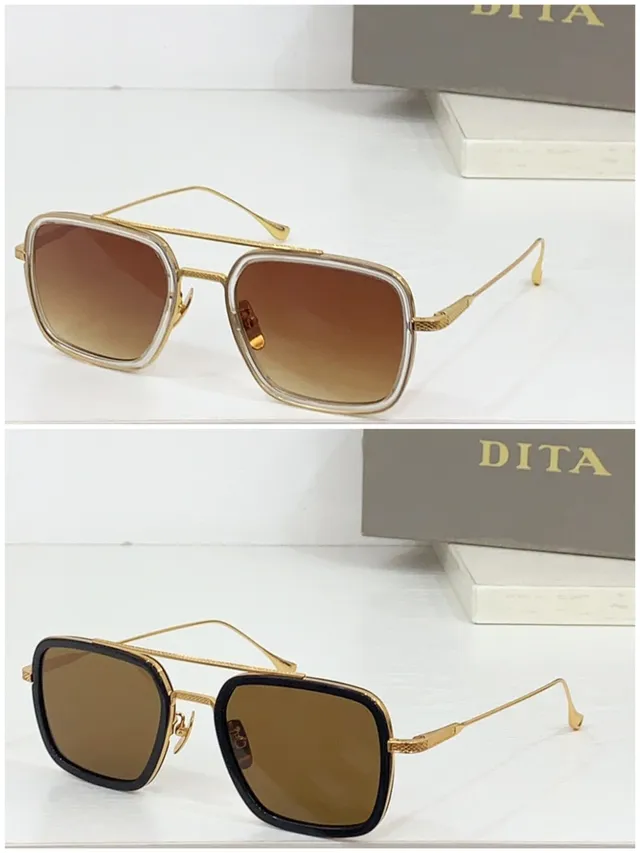 Oversized Rectangular Gold-Tone Metal Arm Sunglasses 6