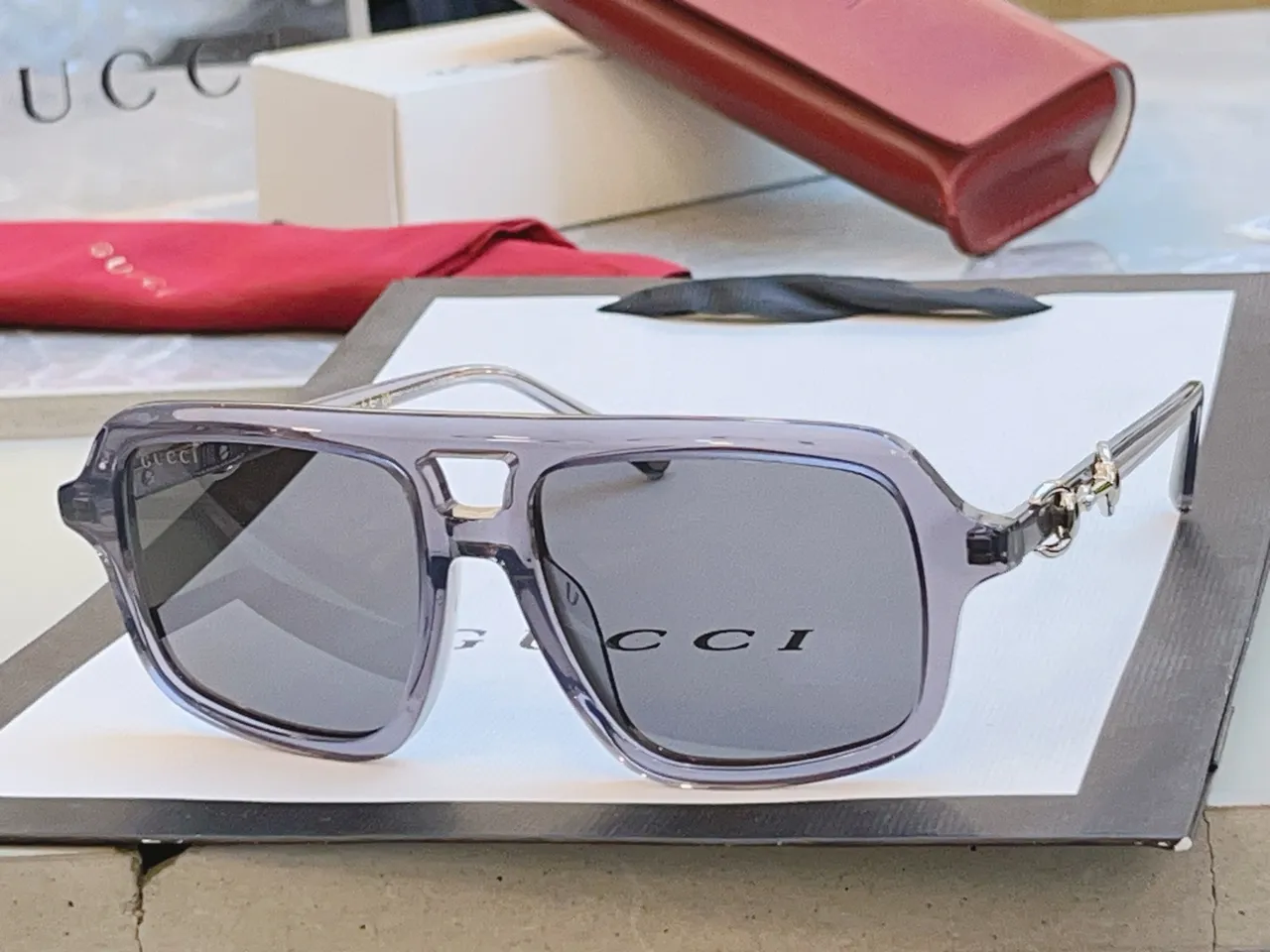 Oversized Rectangular Gradient Lens Sunglasses 2