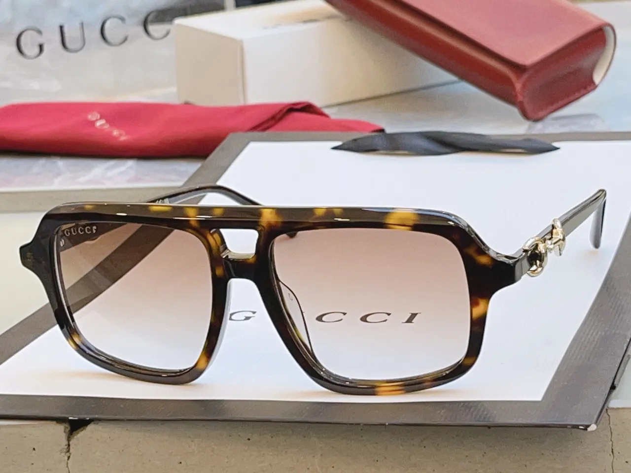Oversized Rectangular Gradient Lens Sunglasses 5
