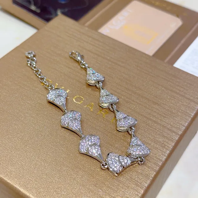 Pavé-Crystal Fan Motif Silver-Tone Bracelet 3