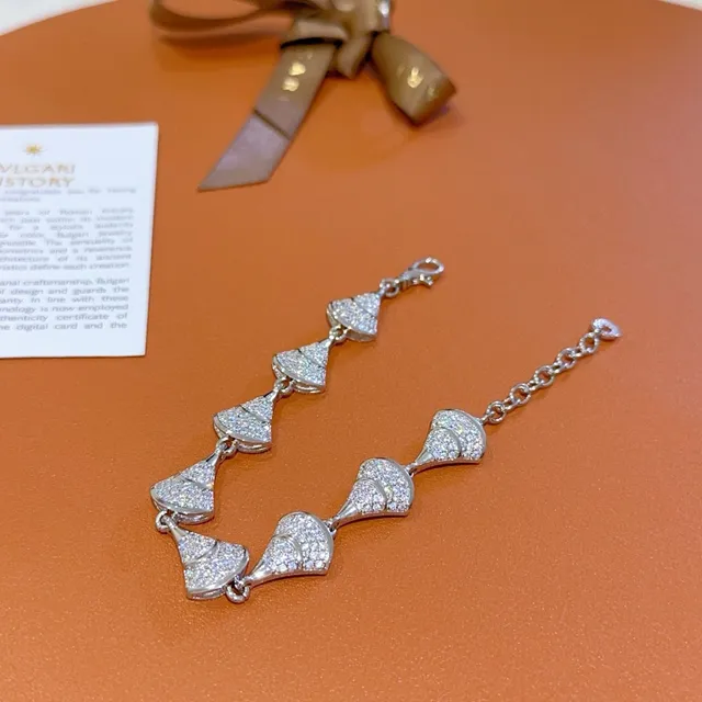 Pavé-Crystal Fan Motif Silver-Tone Bracelet 6