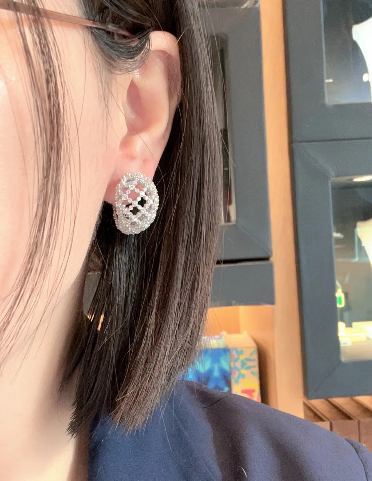 Pave-Set Openwork Crystal Hoop Earrings 3
