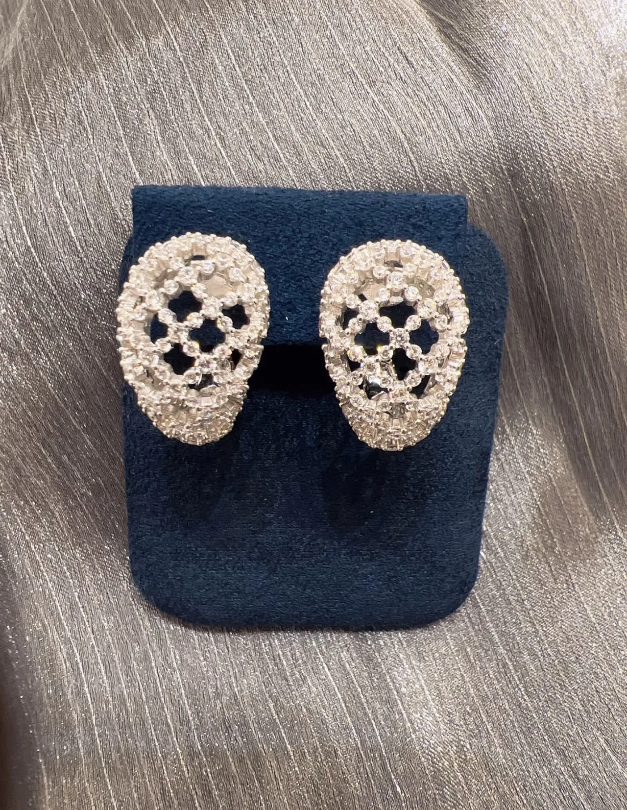 Pave-Set Openwork Crystal Hoop Earrings 5