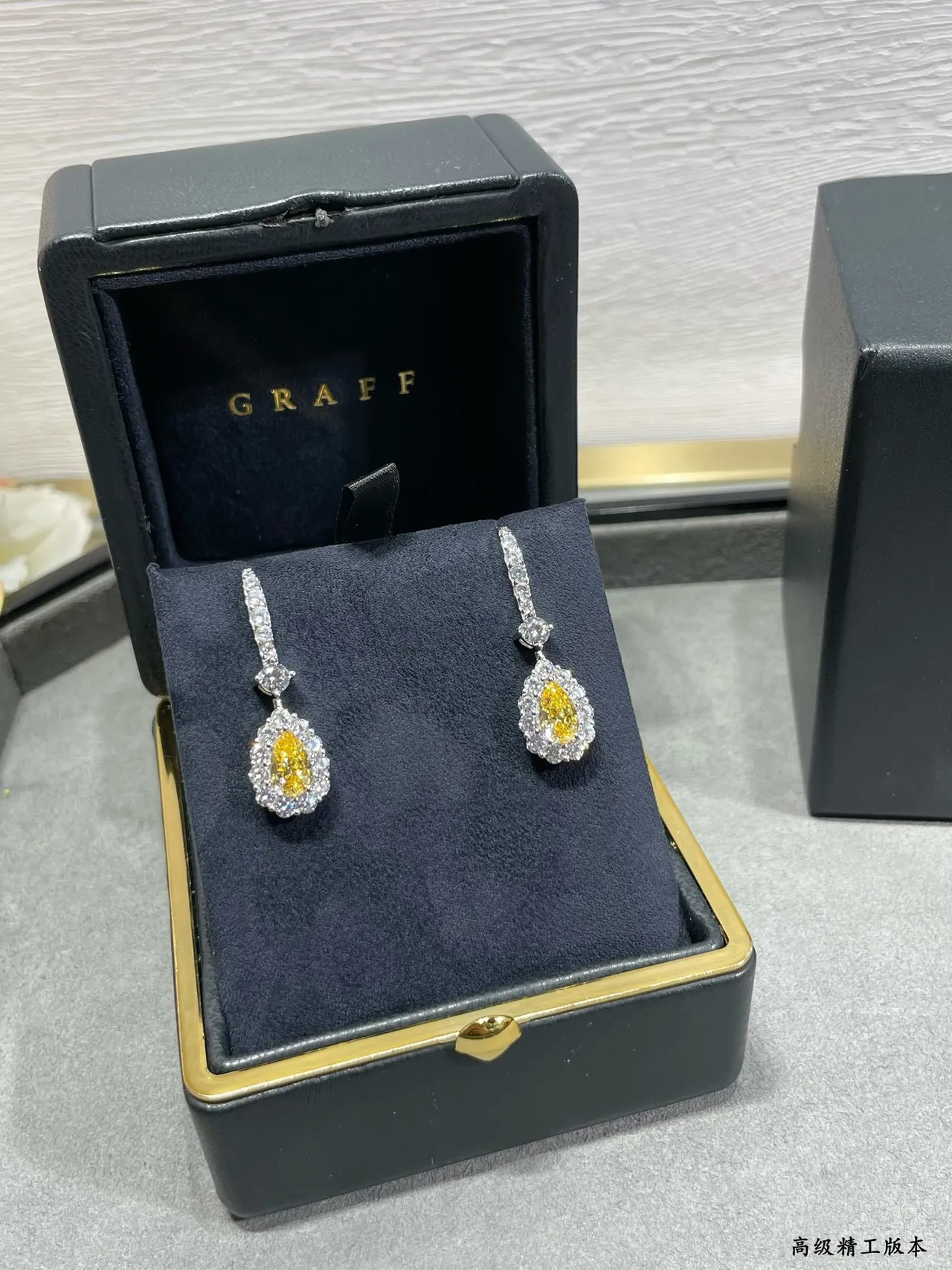 Pear-Shaped Yellow Gemstone Halo Drop Earrings 9