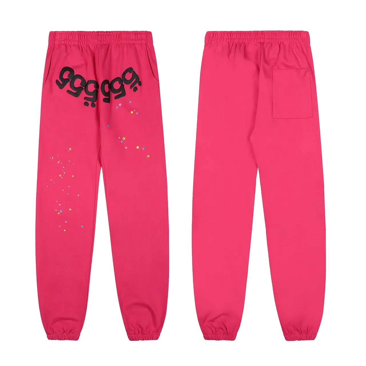 Pink Black Graphic-Print Oversized-Fit Tracksuit 3