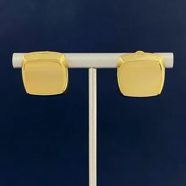 Polished Gold Geometric Block Jewelry 7