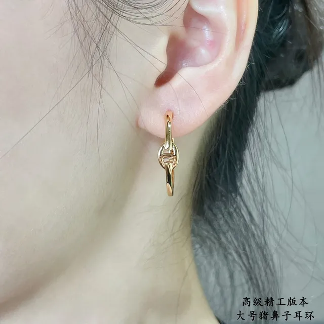 Polished Silver H-Clasp Hoop Earring 9