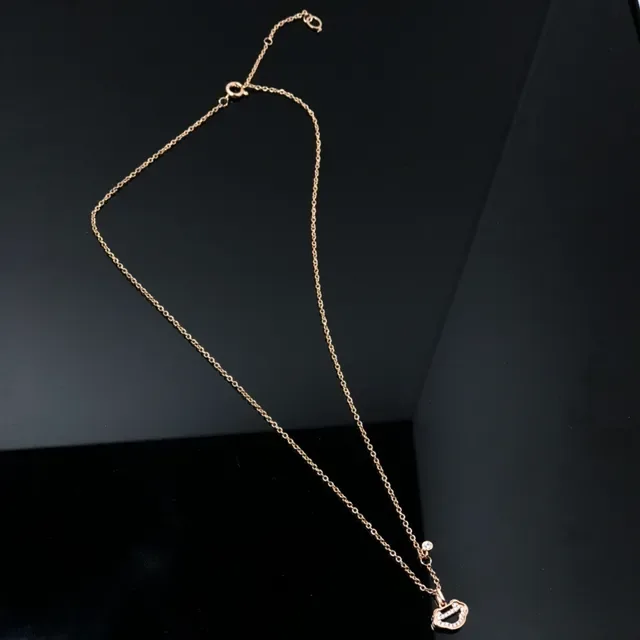 Rose-Gold Crystal Cloud Pendant Necklace 2