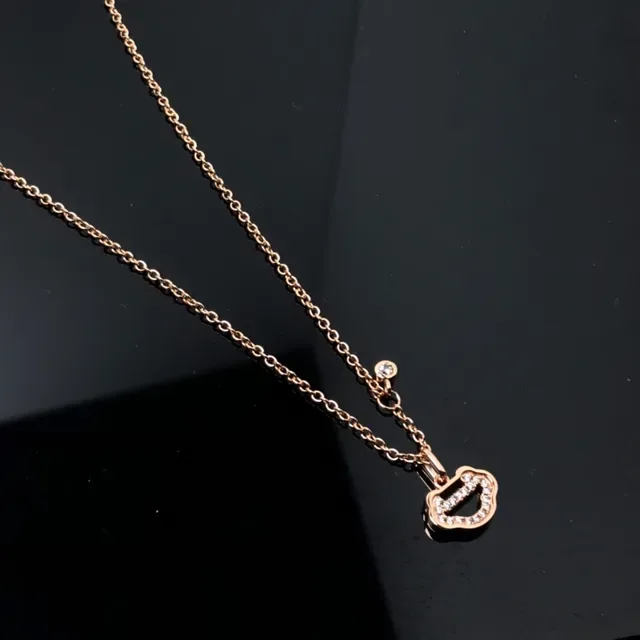 Rose-Gold Crystal Cloud Pendant Necklace 3
