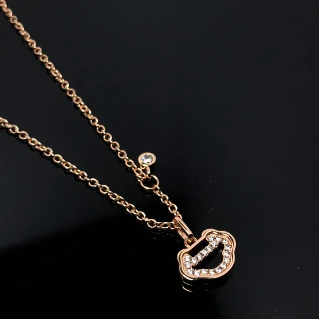 Rose-Gold Crystal Cloud Pendant Necklace 4