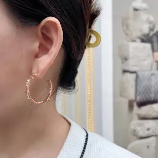 Rose Gold Crystal-Set Hoop Earrings