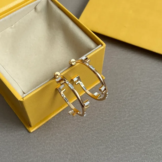 Rose Gold Crystal-Set Hoop Earrings 3