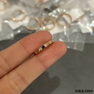 Rose Gold Hexagonal Pavé Stackable Ring