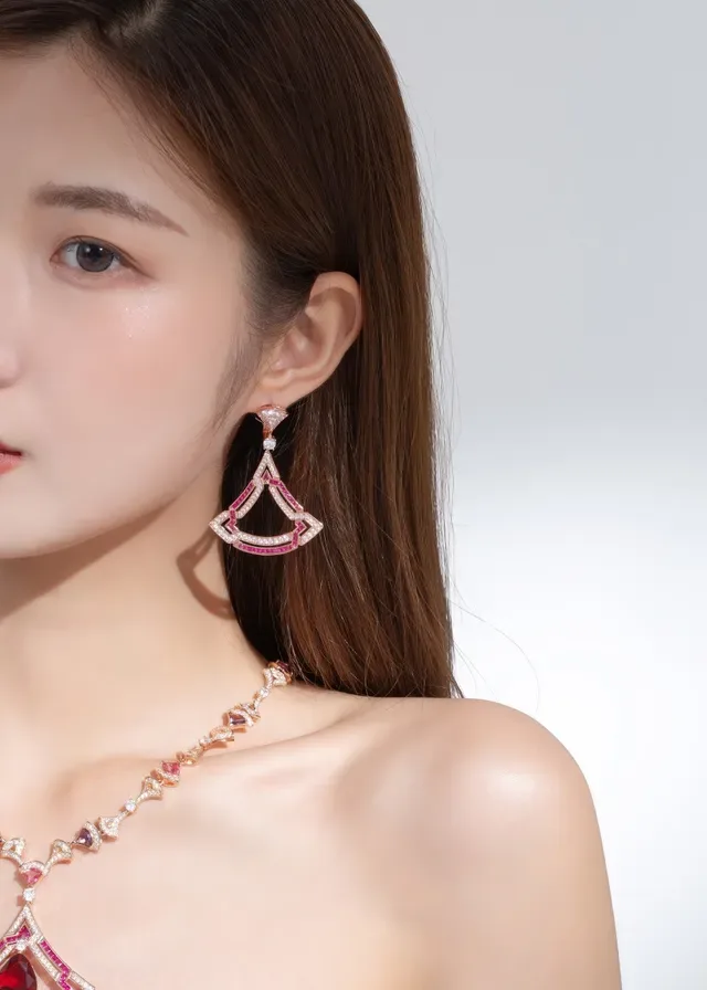 Rose Gold-Tone Geometric Pavé-Set Dangling Earrings 6
