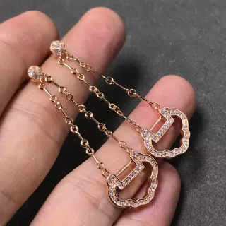 Rose Gold-Tone Pavé Crystal Chain Drop Earrings