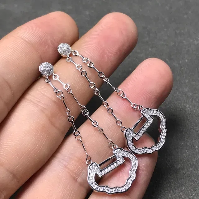 Rose Gold-Tone Pavé Crystal Chain Drop Earrings 3
