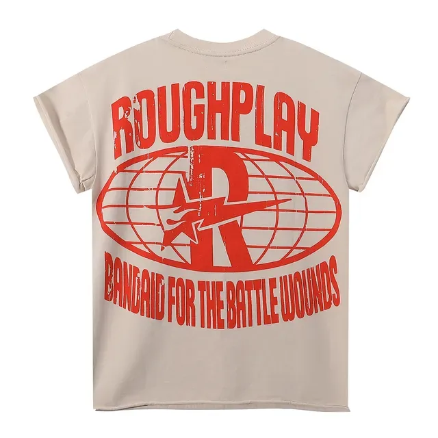 ROUGH Graphic Print Rhinestone-Trimmed Oversized T-Shirt 3