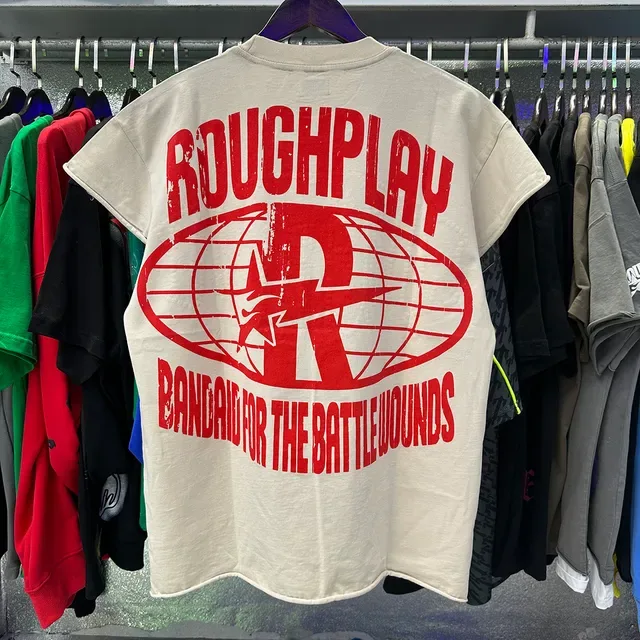 ROUGH Graphic Print Rhinestone-Trimmed Oversized T-Shirt 5