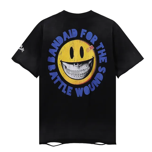 Rough Play Skeleton Baseball Graphic Distressed Black T-Shirt 2