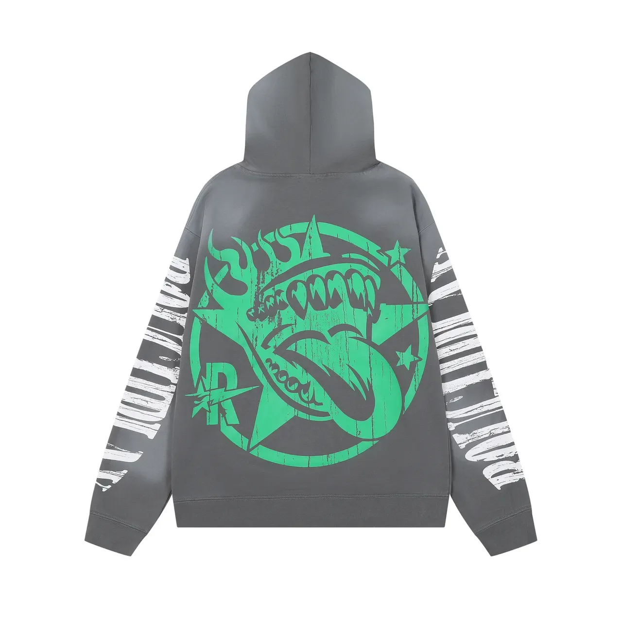 Roughplay Graphic-Print Charcoal Gray Hoodie 4