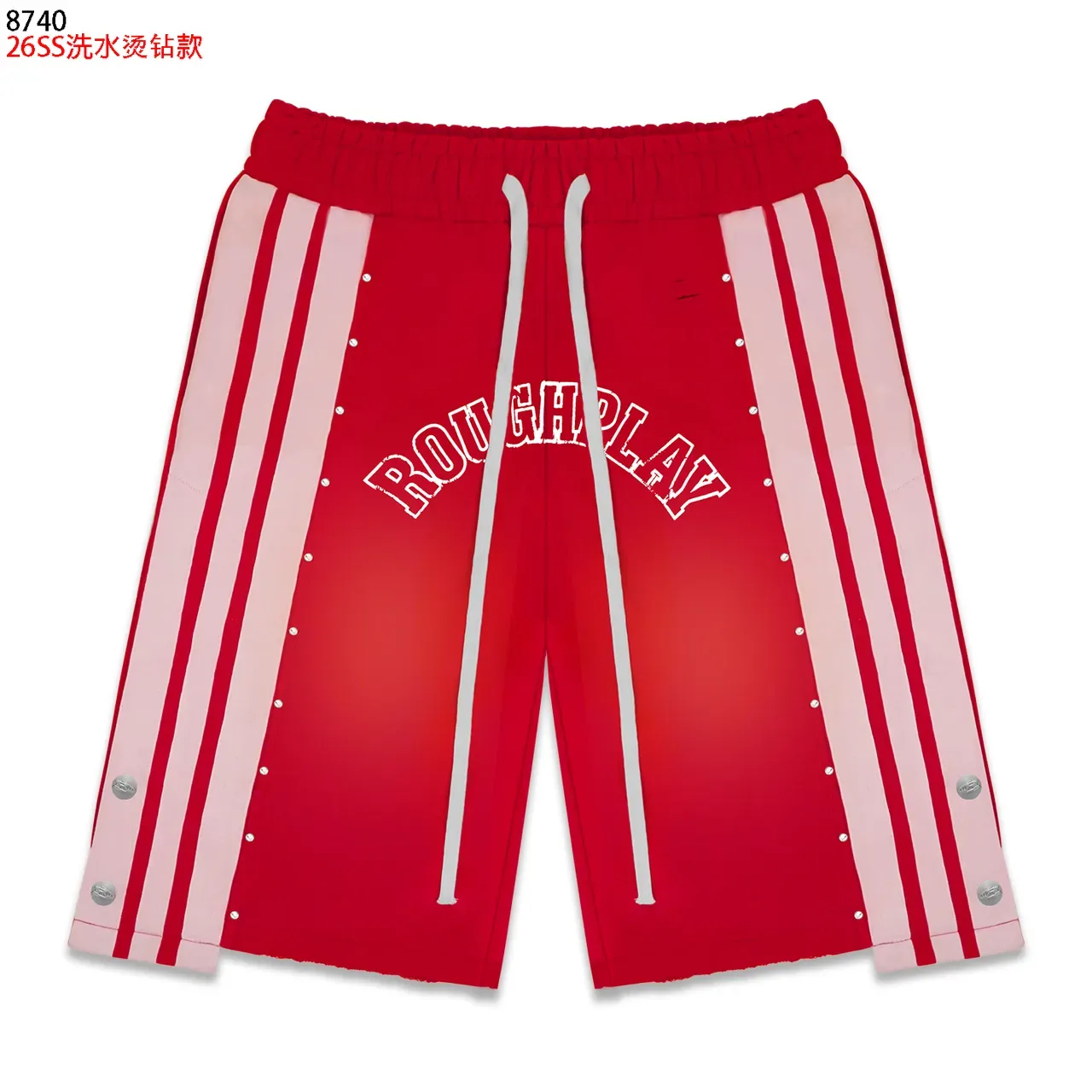 ROUGHPLAY Red White Zip-Front Hooded Jacket Studded Embellishment Tracksuit 19